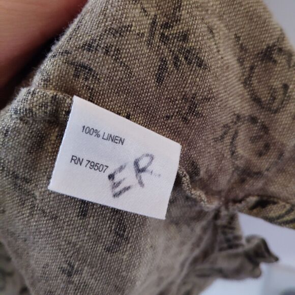 ISDA&CO Shirt Men M Green Button Up Short Sleeve Linen casual - Picture 3 of 6